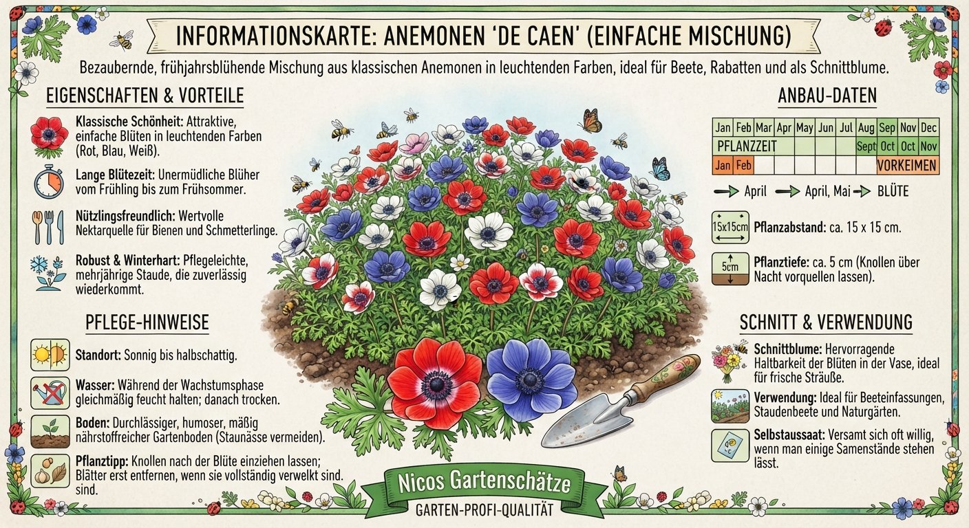 Anemone coronaria De Caen Mischung (20 Stück)