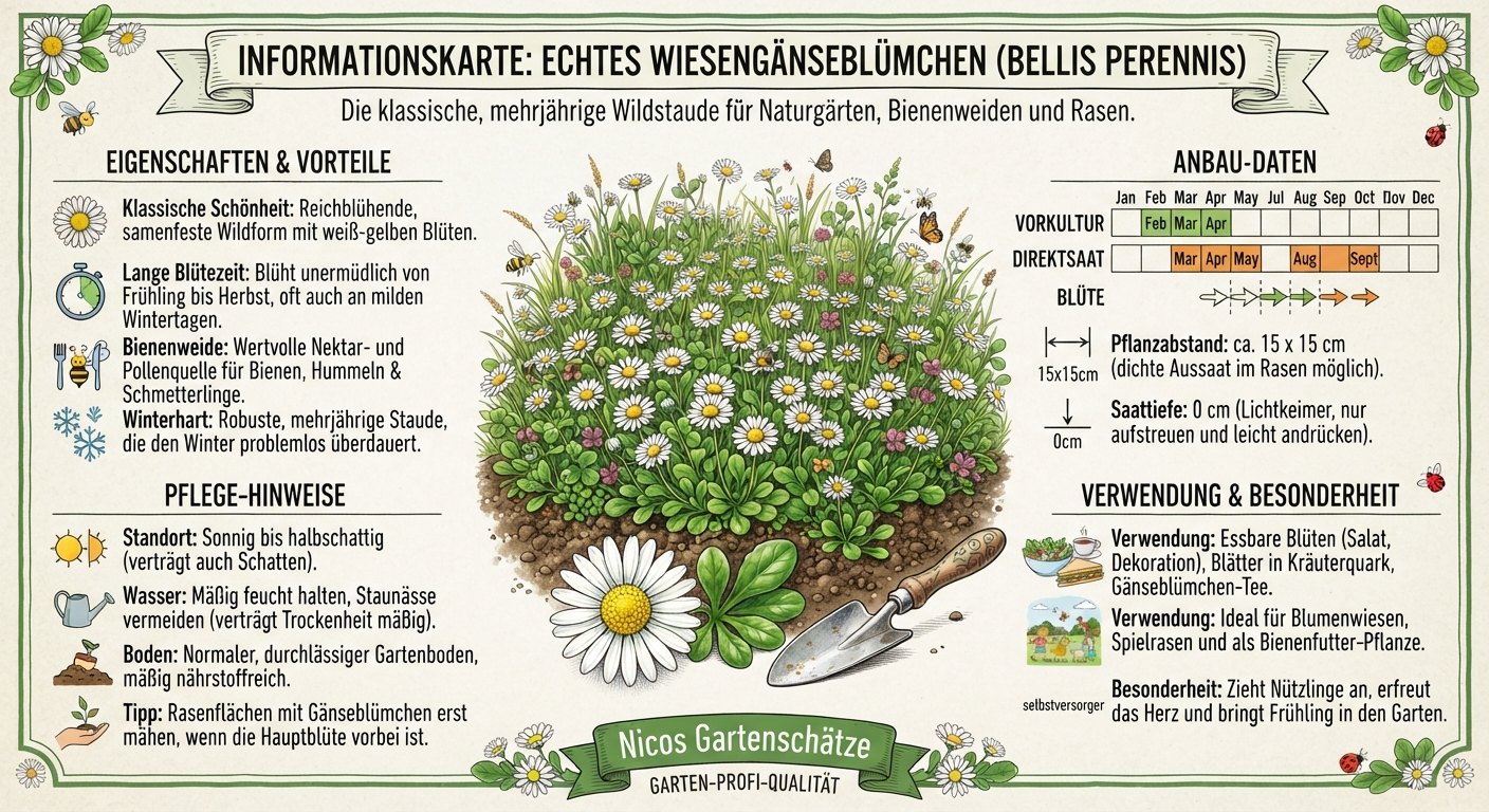 Echtes Wiesengaensebluemchen