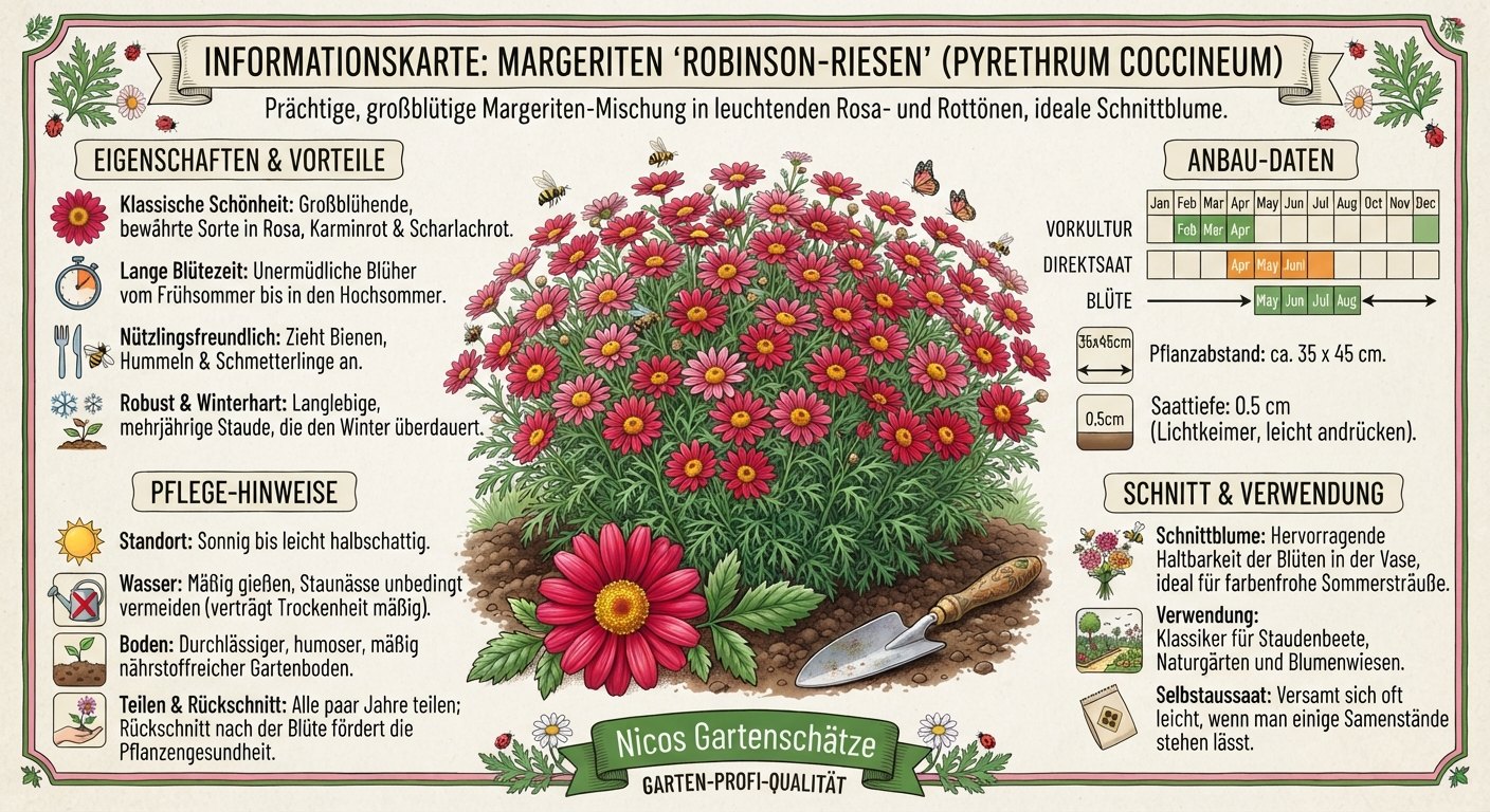 Bunte Margerite Robinson Riesen Mischung