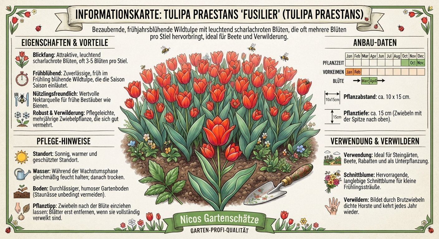 Wildtulpe praestans Füsilier (10 Stück)