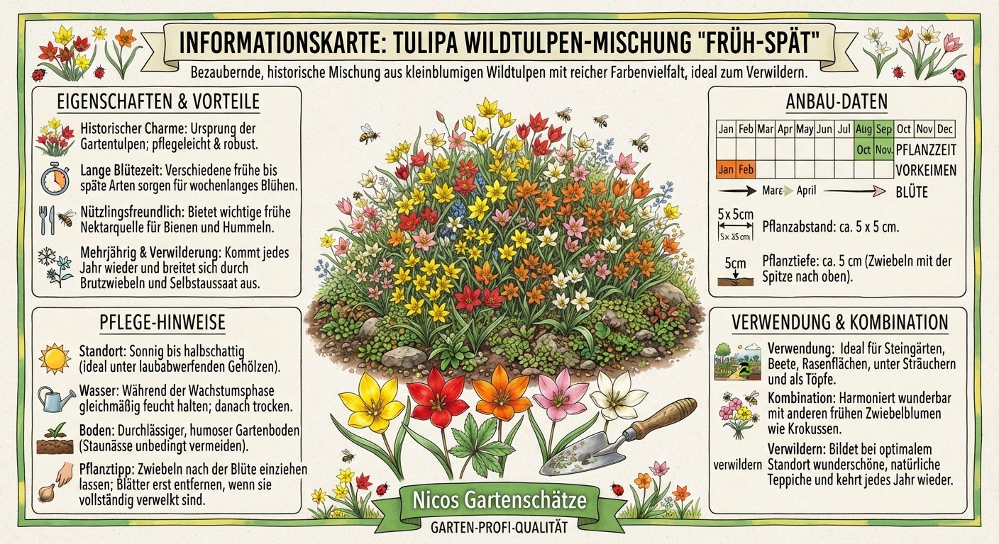 Wildtulpen Mischung früh bis spät (25 Stück)