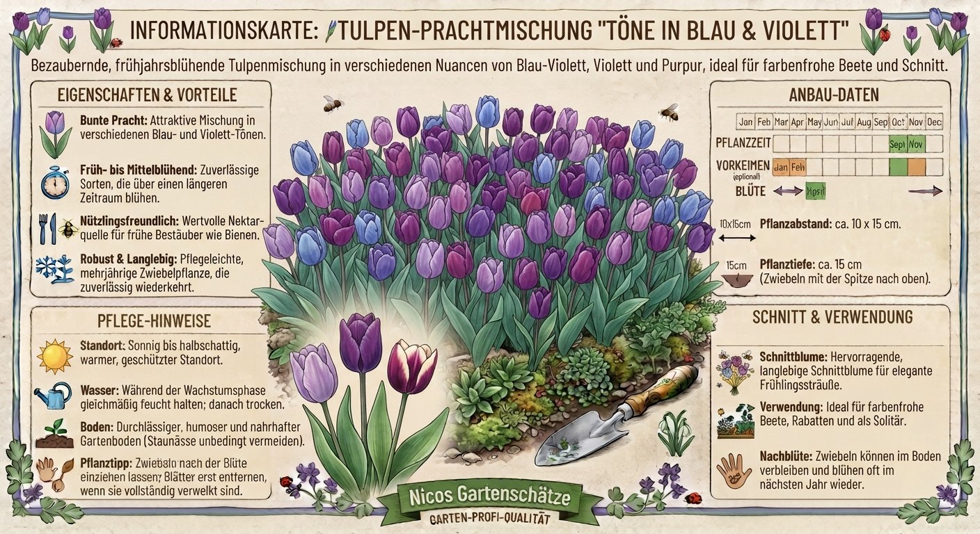 Tulpen Prachtmischung Blau-Violett (25 Stück)